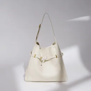 Damen Große Kapazität Rindsleder Tragetasche Urban Minimalistisch Lässig Umhängetasche Tägliche Pendler Leder Handtasche