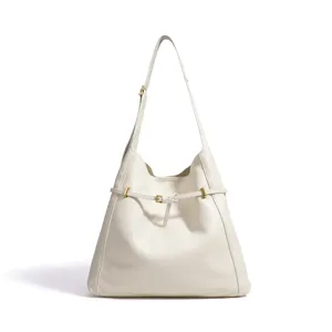 Minimalistische Leder Umhängetasche für Damen, große Kapazität, elegante Freizeittasche.