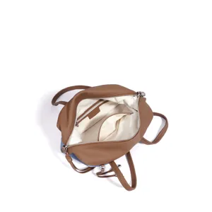 Sac à épaule élégant en cuir et denim pour femme, grand sac fourre-tout pour le travail quotidien.