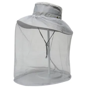 Outdoor Sun Protection Breathable Anti-Mosquito Bucket Hat Wide Brim Quick Drying Fishing Hiking Mesh Hat