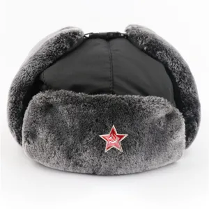 Men Women Winter Ushanka Hat Thickened Warm Bomber Hat Windproof Outdoor Russian Trapper Hat