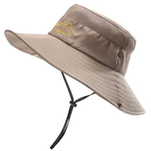 Chapeau Bob Unisexe à Large Bord Protection Solaire Extérieur Séchage Rapide Randonnée d'Été Casquette Pare-soleil Chapeau Respirant