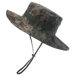 Digital camo sun hat, breathable cotton boonie hat for outdoor hiking, fishing and climbing.