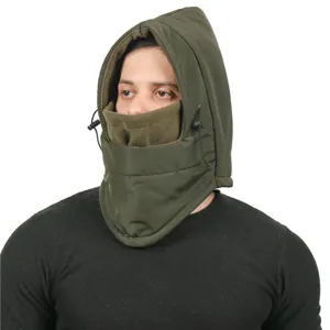 Winter warm fleece balaclava tactical hood outdoor windproof protective hat for cold weather.