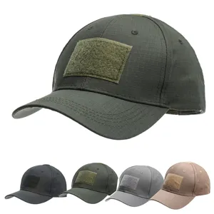 Tactical baseball cap with velcro patch, adjustable outdoor military army hat for men and women