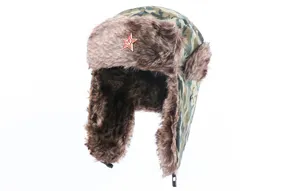 Tarnung Ushanka Mütze mit Ohrenklappen Winter warme winddichte Militär Bombermütze für Herren Damen