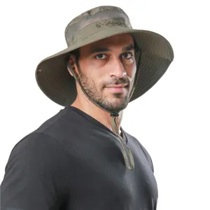 Outdoor sun protection bucket hat with mesh breathable design for fishing, hiking and camping.