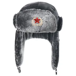 Soviet badge ushanka hat winter warm windproof thermal earflap hat outdoor men women