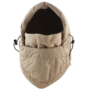 Windproof thermal fleece cycling balaclava hood detail view, warm winter gear.