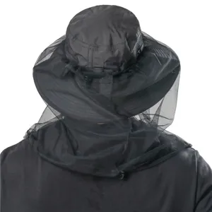 Outdoor mosquito head net bucket hat, breathable mesh sun protection fishing cap for hiking.