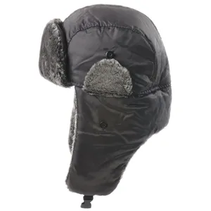 Winter bomber hat with earflaps, thick warm windproof ushanka hat for outdoor men and women.