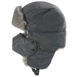 Winter windproof trapper hat for men and women thick warm earflap bomber hat grey outdoor cap