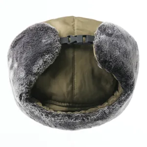 Winter winddichte Ushanka Mütze mit warmer Kunstpelz Ohrenklappe und verstellbarer Schnalle für Outdoor.