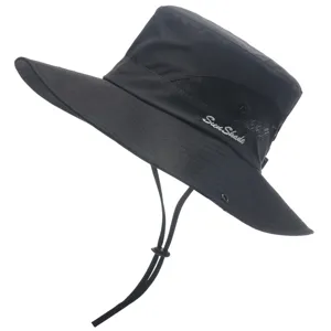 Kids outdoor sun protection hat with breathable mesh and wide brim for hiking and summer travel.