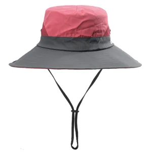 Kids outdoor sun hat bucket hat with anti-uv protection and adjustable chin strap.