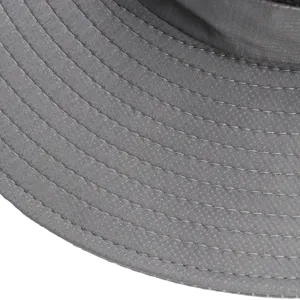 Summer outdoor quick-dry sun protection bucket hat fabric detail close-up design.
