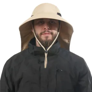 Unisex Outdoor Sun Hat with Neck Flap UV Protection Fisherman Hat for Hiking Fishing