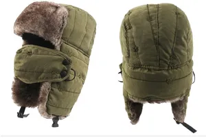 Gefütterte Trapper Mütze mit Katzen Stickerei, winddichte Ohrenklappen Bombermütze für Outdoor.