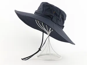Unisex Summer Outdoor Hiking Wide Brim Waterproof Sun Fisherman Hat Solid Breathable Fishing Cap