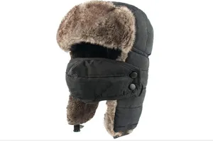 Verdickte Winter-Warmmütze mit Ohrenklappen, winddichter Maske und Katzenstickerei.