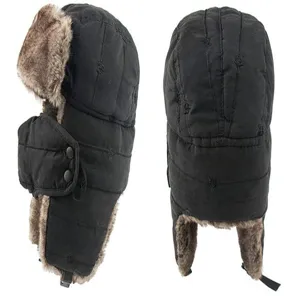 Warme dicke Winter-Trapper-Mütze mit Ohrenklappen und niedlicher Katzenstickerei winddicht.