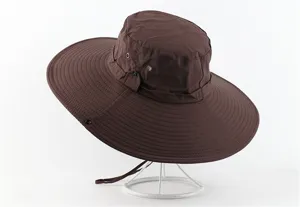 Unisex Summer Outdoor Wide Brim Waterproof Sun Protection Bucket Hat Breathable Fishing Hat