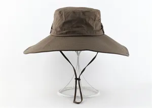 Outdoor sun protection wide brim fisherman hat summer breathable waterproof hiking bucket hat