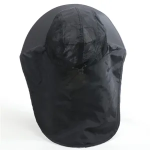 Unisex outdoor sun protection hat with neck flap, waterproof fisherman cap for hiking and fishing.