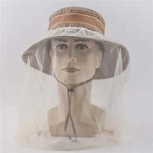 Outdoor mesh anti-mosquito bucket hat, quick-drying sun protection fisherman hat for fishing.