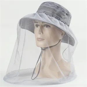 Summer outdoor mesh anti-mosquito hat sun protection quick-dry fishing hiking bucket hat