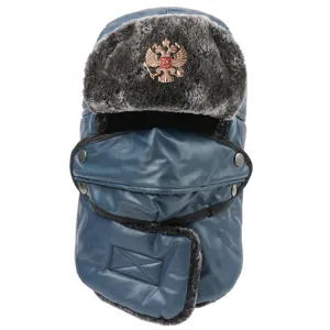 Bonnet de trappeur d'hiver épaissi avec cache-oreilles et masque amovible, en peluche chaude.