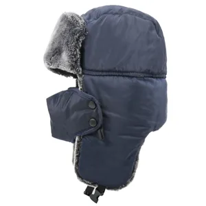 Windproof waterproof winter trapper hat warm ushanka thick earflap cap for outdoor sports