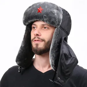 Winter Warm Trapper Hat Windproof Waterproof Faux Fur Ushanka Bomber Hat Thick Earflap Ski Hat For Men Women