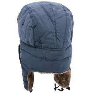 Dicke warme Uschanka Mütze mit weichem Plüsch und winddichtem Stoff für kalten Winter.