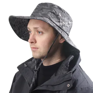 Unisex Καπέλο Bucket Παραλλαγής από Πολυεστέρα Υπαίθριο Καπέλο Ψαρέματος με Αντηλιακή Προστασία Φαρδύ Γείσο Καπέλο Πεζοπορίας Καλοκαιρινό Casual Καπέλο Ταξιδιού