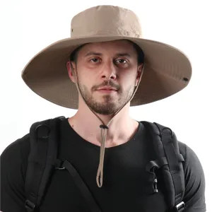 Unisex Summer Outdoor Wide Brim Waterproof Sun Protection Fisherman Hat Hiking Fishing Cap