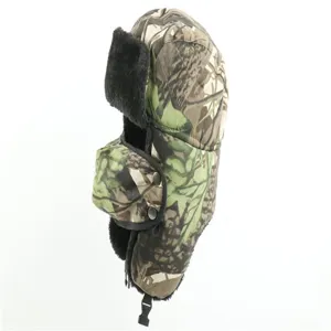 Winter warm camouflage ushanka trooper hat with windproof mask and ear flaps outdoor