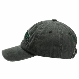 Washed cotton baseball cap for men and women, adjustable vintage sun hat with brim 7.5cm.