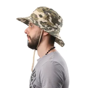 Men's Camouflage Bucket Hat Outdoor Hiking Sun Protection Cap Summer Fishing Boonie Hat