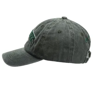 Washed cotton baseball cap for men and women, vintage style curved brim sun hat with embroidery.