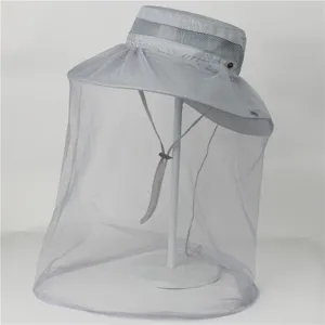 Outdoor mosquito net sun hat breathable fishing hat for men and women summer travel gear