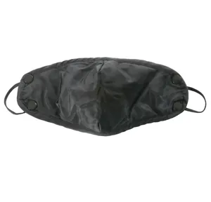 Black windproof winter face mask detachable earflap mask warm outdoor thermal face cover