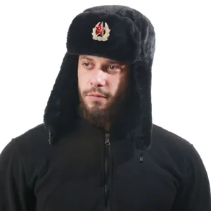 Winter Warm Trapper Hat Unisex Faux Rabbit Fur Earflap Bomber Hat Cold Weather Outdoor Windproof Ushanka Hat