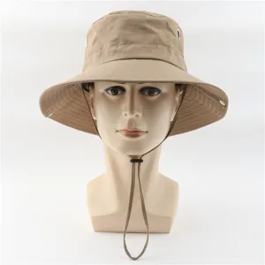 Unisex outdoor sun protection bucket hat, waterproof quick-dry hiking fishing cap.