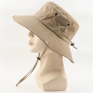 Unisex outdoor khaki sun bucket hat quick dry waterproof hiking hat for traveling