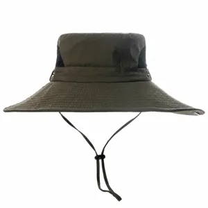 Unisex summer outdoor sun hat waterproof breathable wide brim bucket hat for fishing and hiking