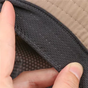Breathable sweatband detail inside the outdoor sun protection bucket hiking hat design