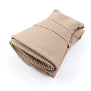 Detailed view of folded khaki outdoor sun hat, quick-drying waterproof fabric for hiking.