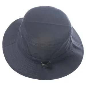 Navy blue bucket hat with adjustable drawstring, casual sun protection sunshade hat for sunny days.