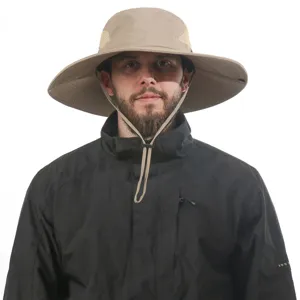 Unisex summer outdoor hiking sun hat, wide brim breathable mesh fishing cap for men and women